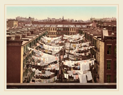 American 19th Century (Detroit Photographic Co.), A Monday Washing, New York City, 1900, photochrom
