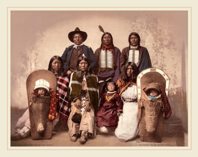 American 19th Century (Detroit Photographic Co.), Ute Chief Sevara and Family, 1900, photochrom