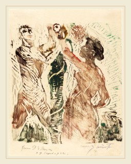 Lovis Corinth, The Fall of Man, German, 1858-1925, 1919, color woodcut [unique artist's proof in