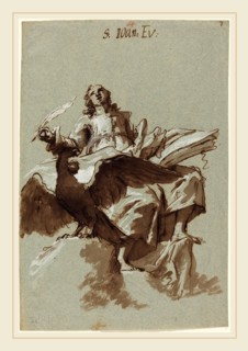 Georg Anton Urlaub (German, 1713-1759), Saint John the Evangelist, c. 1753, pen and brown ink with