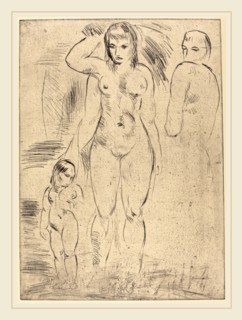 Wilhelm Lehmbruck, Woman and Child (Weib und Kind), German, 1881-1919, 1914, drypoint