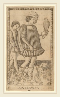 Master of the E-Series Tarocchi (Italian, active c. 1465), Zintilomo (Gentleman), c. 1465,