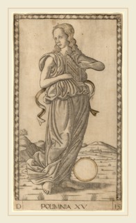 Master of the E-Series Tarocchi (Italian, active c. 1465), Polimnia (Polyhymnia), c. 1465,