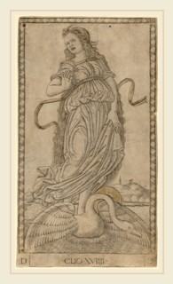 Master of the E-Series Tarocchi (Italian, active c. 1465), Clio, c. 1465, engraving with traces of
