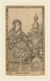 Master of the E-Series Tarocchi (Italian, active c. 1465), Poesia (Poetry), c. 1465, engraving with