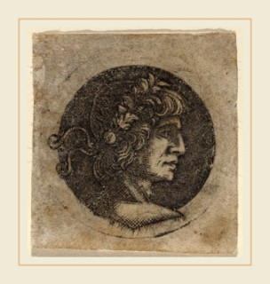 Circle of Francesco Francia, Head of a Roman Emperor, c. 1480-1510, niello print