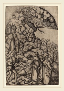 after Andrea del Sarto, Saint Filippo Benizzi Healing a Beggar, c. 1510-1520, engraving