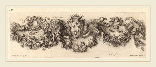 Stefano Della Bella (Italian, 1610-1664), Festoon with Medici Coat of Arms, probably 1648, etching