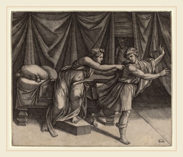Marcantonio Raimondi after Raphael (Italian, c. 1480-c. 1534), Joseph and Potiphar's Wife,