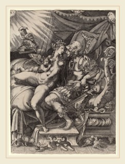 Enea Vico (Italian, 1523-1567), The Loves of Mars and Venus, engraving