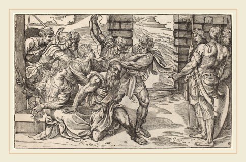 NiccolÃ² Boldrini after Titian (Italian, 1510-1566 or after), Samson and Delilah, c. 1540, woodcut