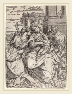 Giovanni Gallo after Marco Pino (Italian, active 16th century), Madonna and Child with Saint