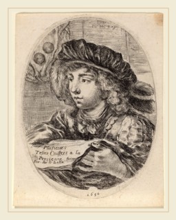 Stefano Della Bella (Italian, 1610-1664), Title Page for "Plusieurs Testes Coiffées a la