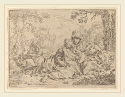 Simone Cantarini (Italian, 1612-1648), The Holy Family, etching