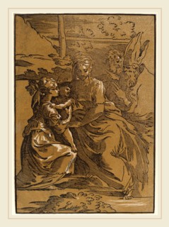 Antonio da Trento after Parmigianino (Italian, c. 1508-1550 or after), The Holy Family with Two