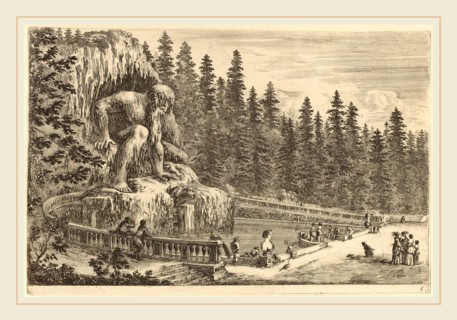 Stefano Della Bella (Italian, 1610-1664), Colossal Statue of the Apennines, probably 1653, etching