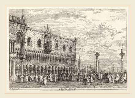 Canaletto (Italian, 1697-1768), La Piera del Bando. V., c. 1735-1746, etching