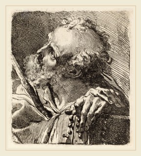 Gaetano Gandolfi (Italian, 1734-1802), Bust of a Saint, etching