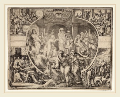 Romeyn de Hooghe, Raising of Lazarus with Scenes from the Life of Christ, Dutch, 1645-1708, etching