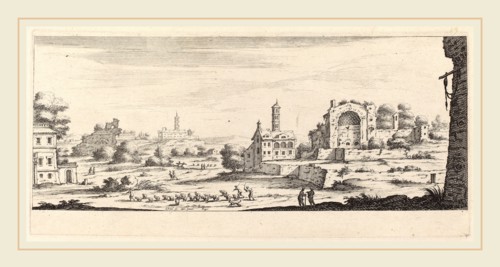 FranÃ§ois Collignon after IsraÃ«l Silvestre, Veue de temple de Soleil Ã  Rome, French, c.