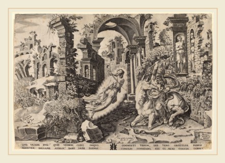 Dirck Volckertz Coornhert after Maerten van Heemskerck, Balam and His Ass, Netherlandish,