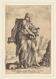 Jacob Matham, Avarice, Dutch, 1571-1631, engraving on laid paper