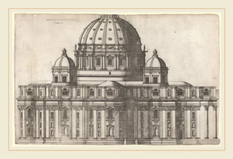 Antonio Lafreri, Saint Peter's, Italian, 1512-1577, engraving on laid paper