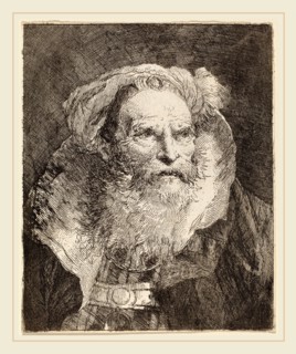Giovanni Domenico Tiepolo (Italian, 1727-1804), Old Man Meditating, c. 1762, etching