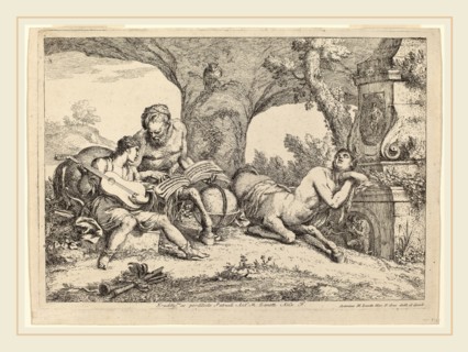 Gaetano Zompini after Giovanni Benedetto Castiglione (Italian, 1700-1778), Chiron Teaching Music to