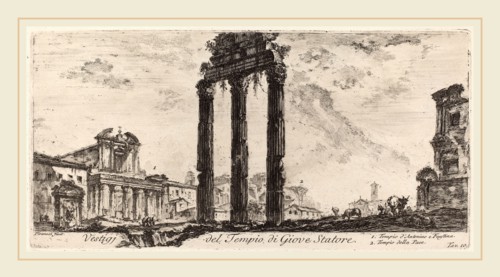 Giovanni Battista Piranesi (Italian, 1720-1778), Vestigi del tempio del Giove Statore, 1748,