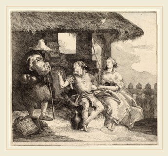 Giovanni Domenico Tiepolo (Italian, 1727-1804), The Marriage of Angelica and Medoro, etching on