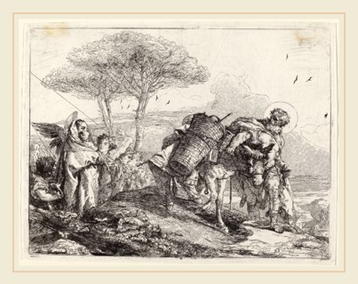 Giovanni Domenico Tiepolo (Italian, 1727-1804), The Madonna and Child at Left, with a File of