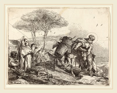 Giovanni Domenico Tiepolo (Italian, 1727-1804), The Madonna and Child at Left, with a File of