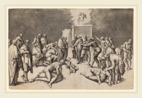 Battista Franco (Italian, probably 1498-1561), The Arc of the Lord in the Temple of Dagon,