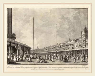 Giovanni Battista Brustolon after Canaletto (Italian, 1712-1796), Procession on Corpus Christi Day