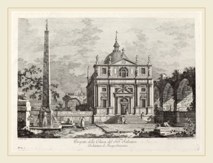 Fabio Berardi after Canaletto (Italian, 1728-1788), Prospetto della Chiesa del SS. Salvatore, 1742,