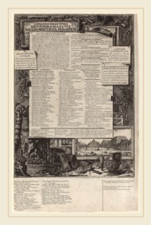 Giovanni Battista Piranesi (Italian, 1720-1778), Catalogo delle Opere, etching