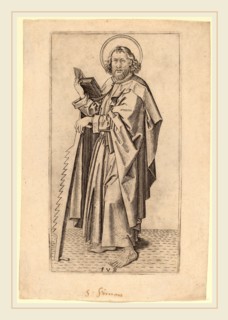 Master FVB (Flemish, active c. 1480-1500), Saint Judas Thaddaeus, c. 1490-1500, engraving