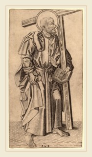 Master FVB (Flemish, active c. 1480-1500), Saint Simon, c. 1490-1500, engraving