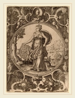 Abraham de Bruyn (Flemish, 1540-1587), Juno, engraving
