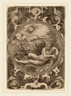 Abraham de Bruyn (Flemish, 1540-1587), Cebren (The River God), engraving