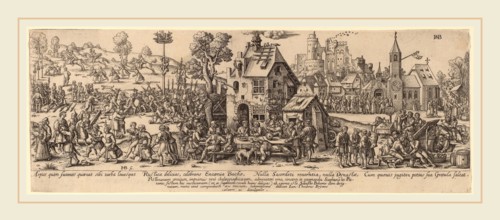 Jan Theodor de Bry after Barthel Beham (Flemish, 1561-1623), Country Fair, engraving