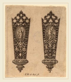 Theodor de Bry (Flemish, 1528-1598), Ornament for Knife Handle, engraving