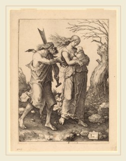 Lucas van Leyden (Netherlandish, 1489-1494-1533), Adam and Eve after Their Expulsion from Paradise,