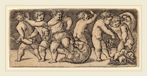 Master of the Horse Heads (Netherlandish, active first third 16th century), Children Playing with a