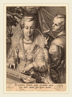 Jan Pietersz Saenredam after Hendrik Goltzius (Dutch, 1565-1607), Hearing, engraving