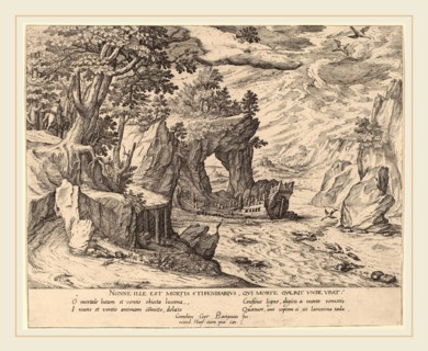 Cornelis Cort (Netherlandish, 1533-1578), After the Shipwreck, etching and engraving