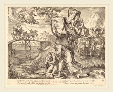 Philip Galle after Maerten van Heemskerck (Flemish, 1537-1612), The Baptism of the Eunuch by Saint