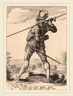 Jacques de Gheyn II after Hendrik Goltzius (Dutch, 1565-1629), Pikeman, 1587, engraving on laid