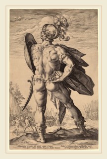Hendrik Goltzius (Dutch, 1558-1617), Marcus Valerius Corvus, probably 1586, engraving